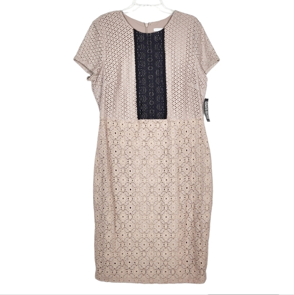 NY&Co short sleeve eyelet dress NWT neutral